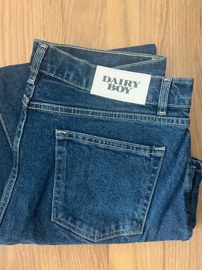 DAIRY BOY Women's Boyfriend Jeans - Dark Blue